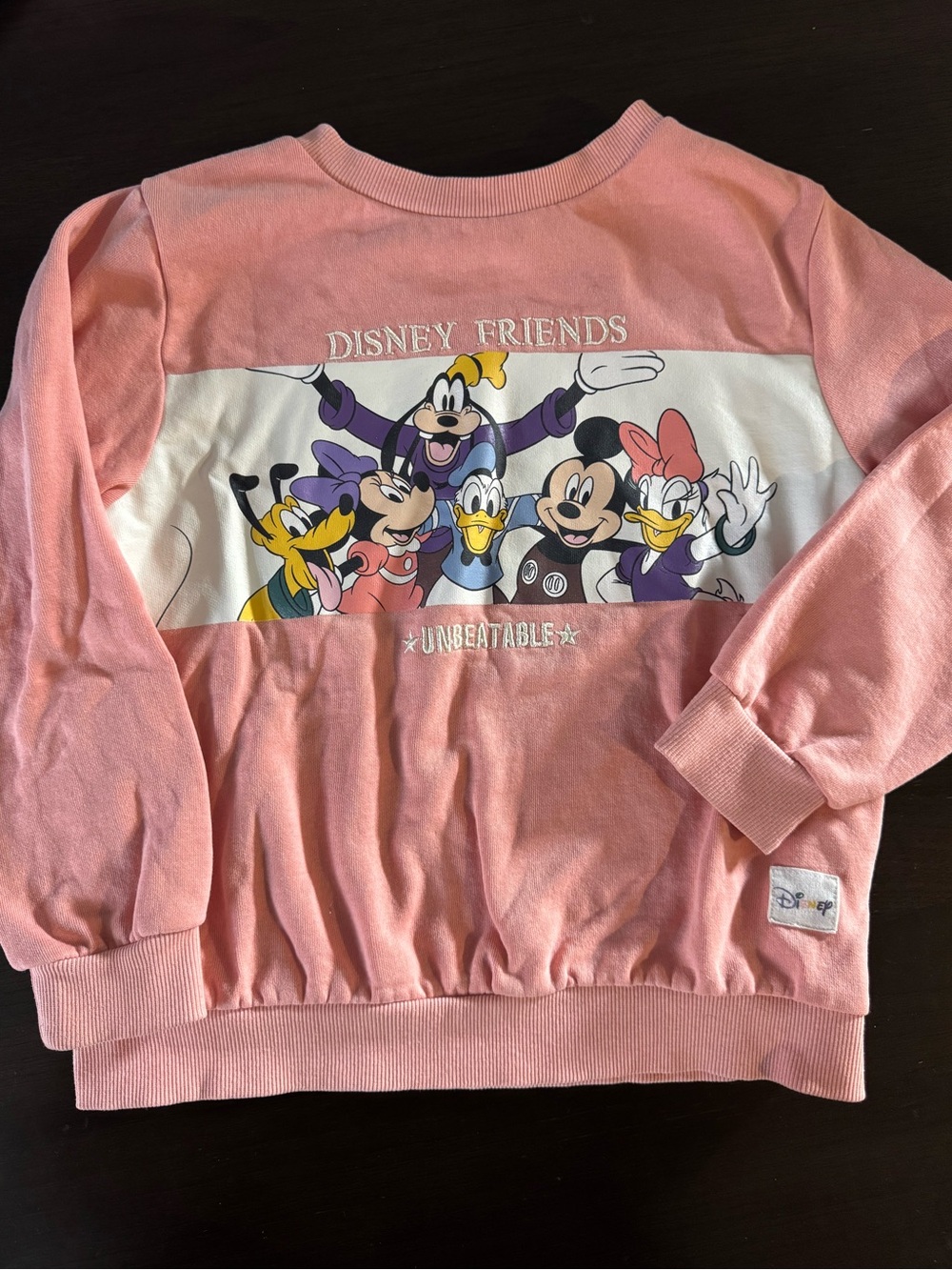 H&M Disney Friends Mickey Minnie Pink Sweatshirt Girls 6X/7 Crewneck Sweater